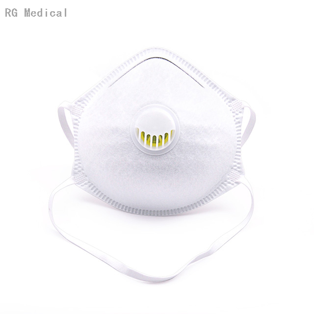Cup Disposable P3 Respirator with Valve White Headbands
