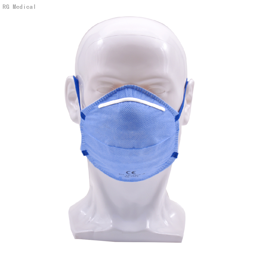 Blue FFP2 filtering Cup Shaped Respirator Anti Fogging