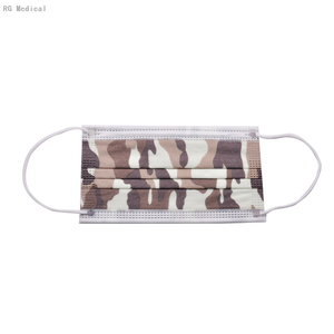 disposable 3 ply Brown surgical face mask Camouflage cover